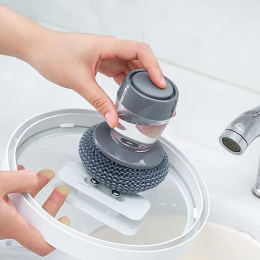 Kitchen Soap Dispensing Plam Brush