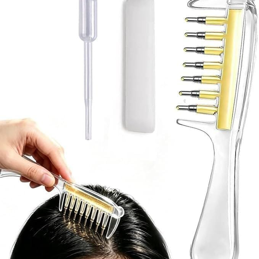 Scalp Massager Hair Oil Applicator Comb with Roller Tips