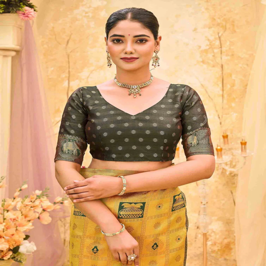 Yellow Silk Woven Patola Saree - Image 2