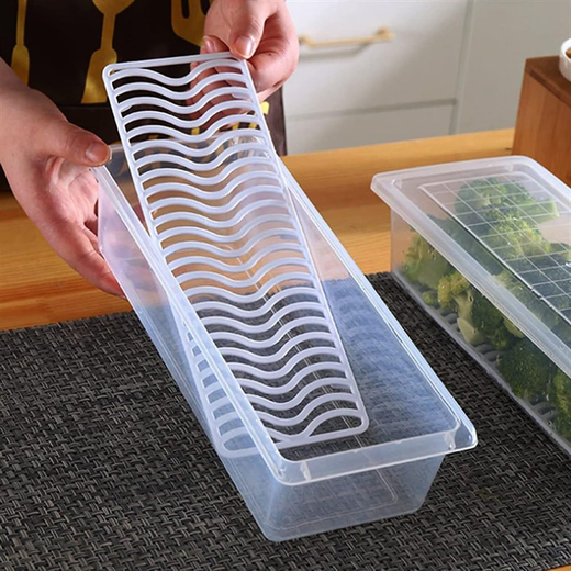 Fridge Storage Container with Removable Drain Plate - Image 3