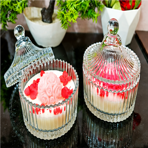 Beautiful Flower Design Premium Scanner Aroma Candle (Size: 5*4 Inch) (1 Piece) 🕯️