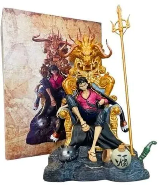 34 cm Giant luffy on Dragon throne king