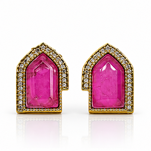 PInk Moissanite Earring