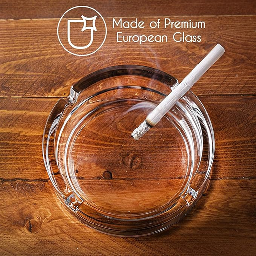 Round Glass Cigarette Ashtray - Image 2