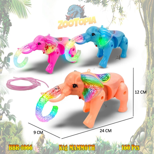 BATTERY OPERATED ELEPHANT WITH FLASHING LIGHT AND SOUND - Image 3