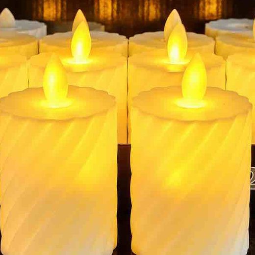 12 Piece Box Designer Candle Set With Flickering Wick (Size: 9 CM) - Image 4