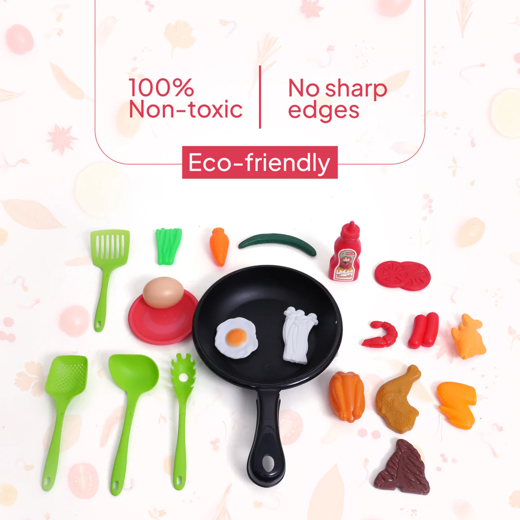 FLYI Fry Pan Cooking Set for Kids | Pretend Play Kitchen Toy - Image 2