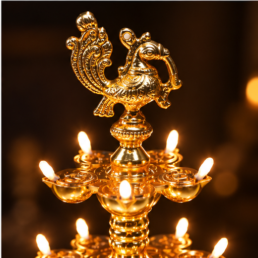 Ganga Aarti 3 Layer Peacock Jyot (21 Lamps) 🦚 - Image 2