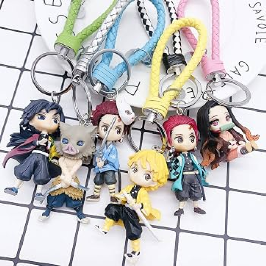 Demon Slayer Action Figure Set of 6 with Keychain - Image 3