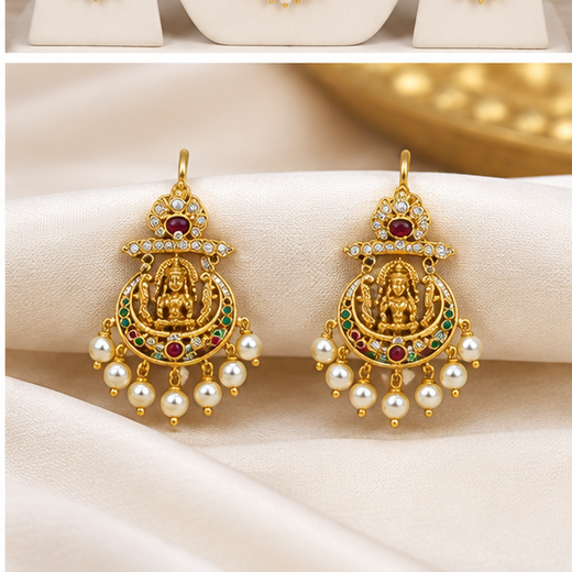 Matte finishing Lord Lakshmi Long Haram - Image 4