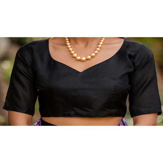 Black Khadi Printed Saree - Image 2