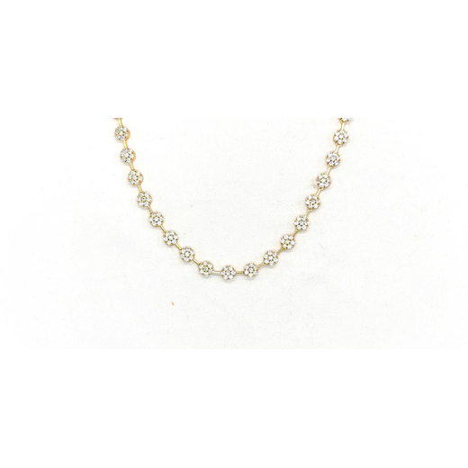 Matte finish cubic zirconia floral-patterned Short Necklace - Image 2