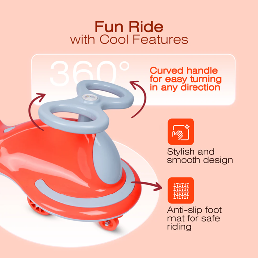 Twisting Ride On Toys - Swing Car for Kids (2–10 Years) Red - Image 3