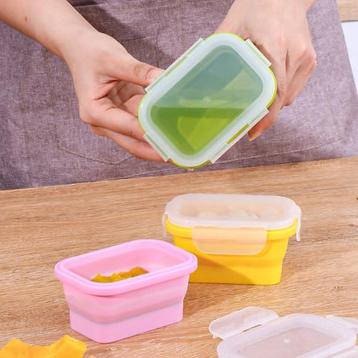 New Portable Foldable Silicone Lunch Box (Set of 4) - Image 4
