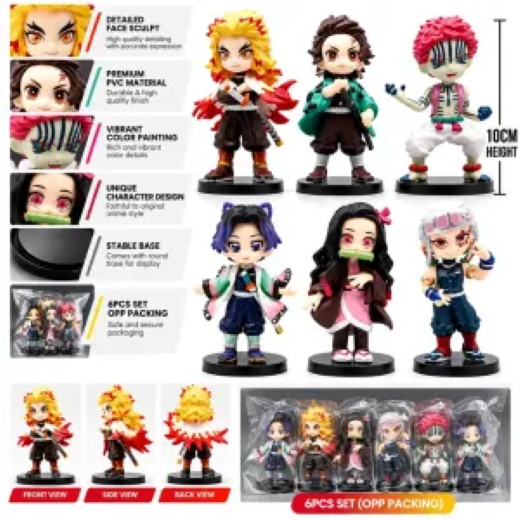 Demon slayer set of 6 akaza set - Image 4