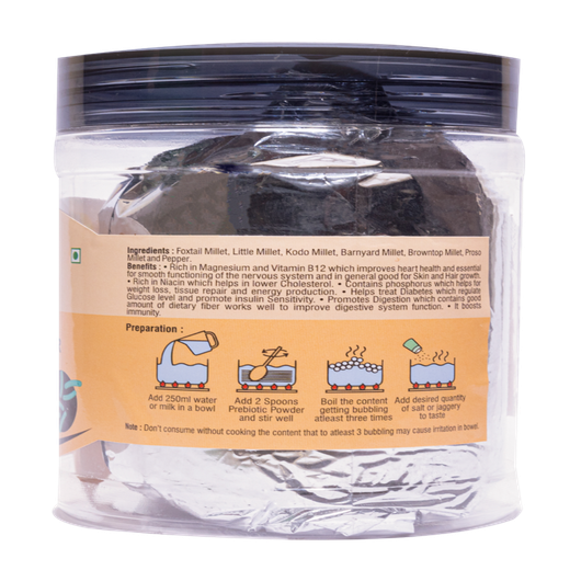 Sathvikas Natural Millets Prebiotic Powder (Cardamom Flavour) 500 Grams Pack Of 1. - Image 2