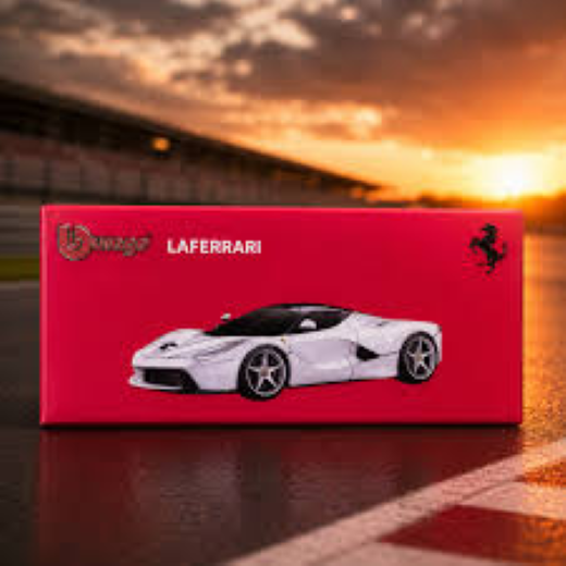 Bburago 1:64 LaFerrari White Diecast Model Car (Tai Tat Version) - Image 3