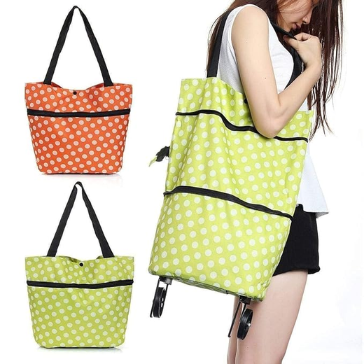 Polyester foldable Trolley Carry Bag - Image 2