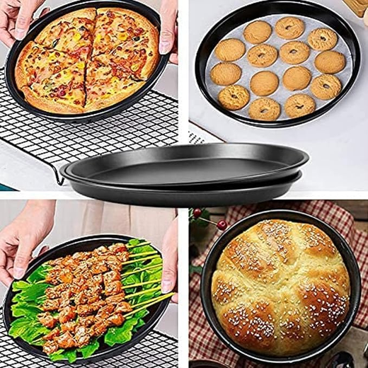 Carbon Steel Pizza Baking Pan - Set of 3 - Image 3