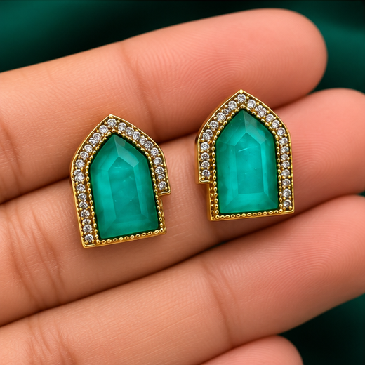 Mint-Green Moissanite Earring - Image 3