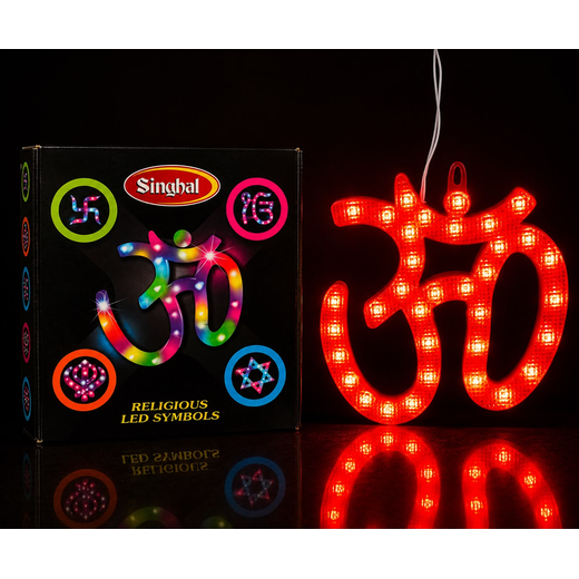 Om Lighting Wall Hanging Red (16*16 Cm) 🕉️