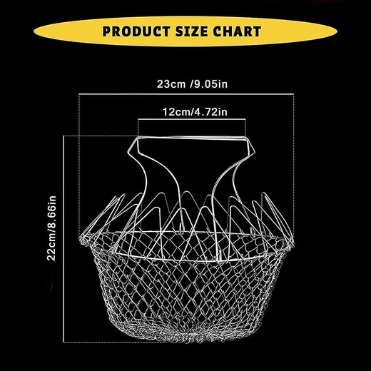 Foldable Steam Rinse Deep Frying Basket - Image 4