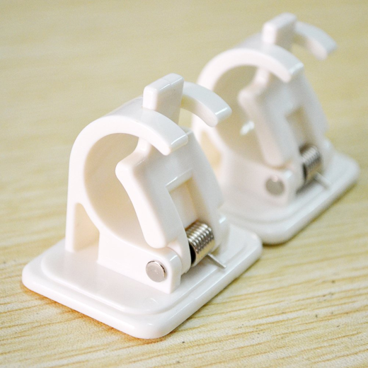 Set of 2 Plastic Curtain Self-Adhesive Pole Wall Brackets
