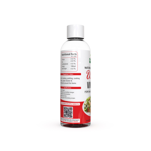 Dr. Patkras 100% Natural Brewed White Vinegar for Salad Cooking | Cleaning Purpose | Flavoursome & Nutritious 200 ml - Image 2