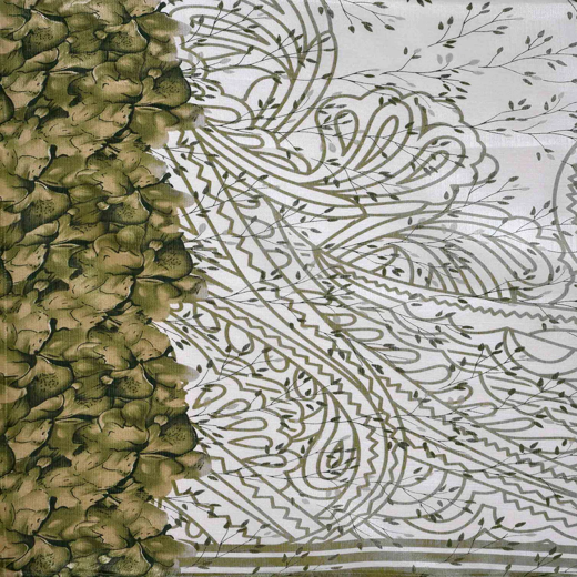 Off White Khadi Printed Saree - Image 3