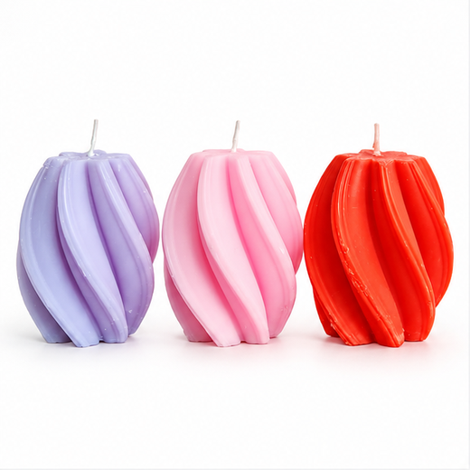 Twisted Multicolour Scented Pilller Candles - (1 Piece) 🕯️