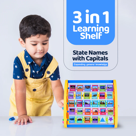 FLYI Indian State Names with Capitals English (3+ Years)
