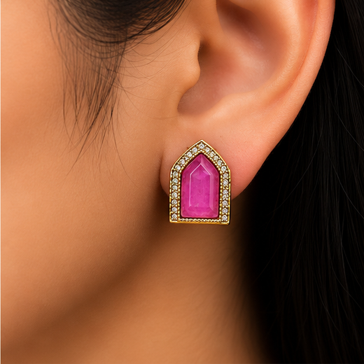 PInk Moissanite Earring - Image 4