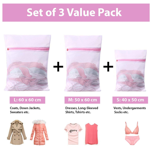 Laundry Cloths Washing Bag Pack of 3