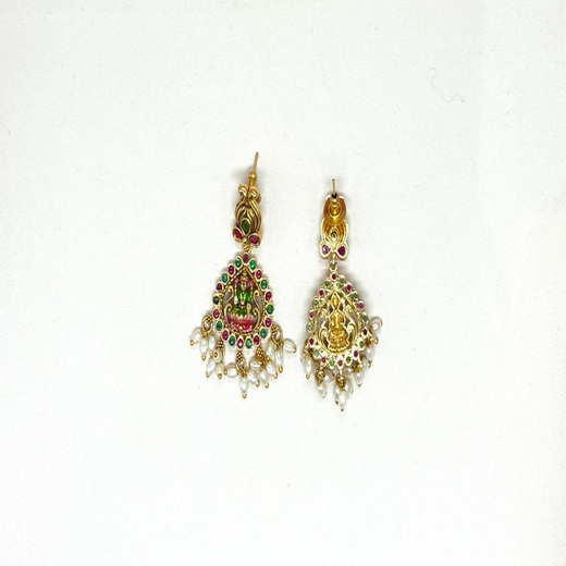 Meenakari Enamel Antique finish With lord Lakshmi Short Necklace - Image 3