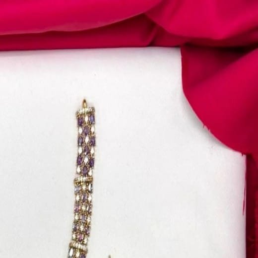 Elegant American Diamond emerald Purple stones choker short Necklace - Image 2