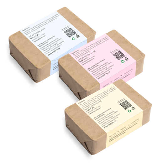 Ecotyl Shea Butter Soaps - Ubtan, Rose & Coffee | 100% Natural | Gentle Cleanser | Set of 3 - Image 4