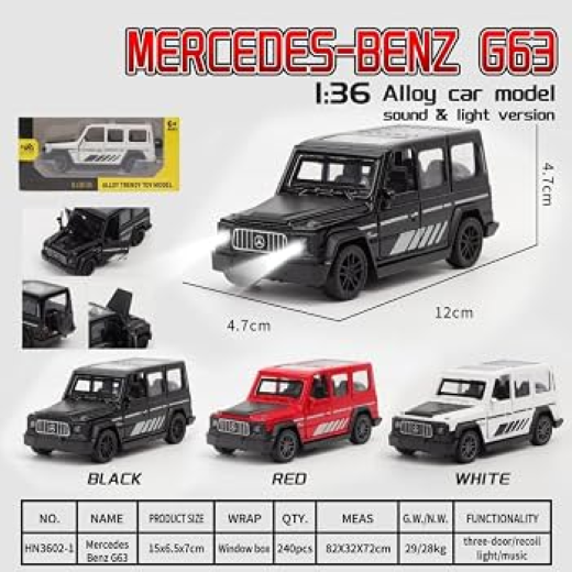 Mini G Wagon Die Cast Car (Light & Music)