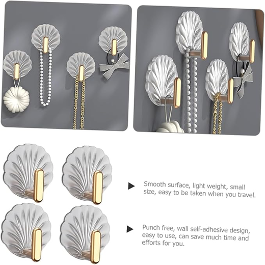 Arcylic Sheel Golden Wall Hook (Pack of 4) - Image 3