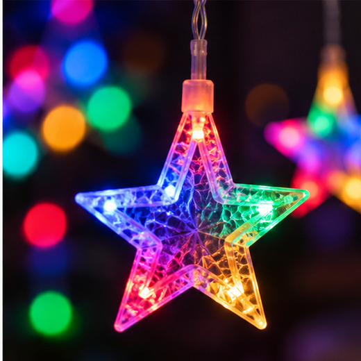 6*6 Multicolour Star Curtain Light With Different Flashing Modes ⭐ - Image 2