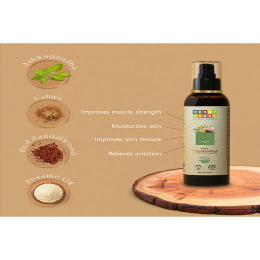 Bala Ashwagandhadi Baby Body Massage Oil  Organic Ingredients | Pre-bath Oil| Nourishes Skin | Improves Complexion | Strengthens Body - Image 2