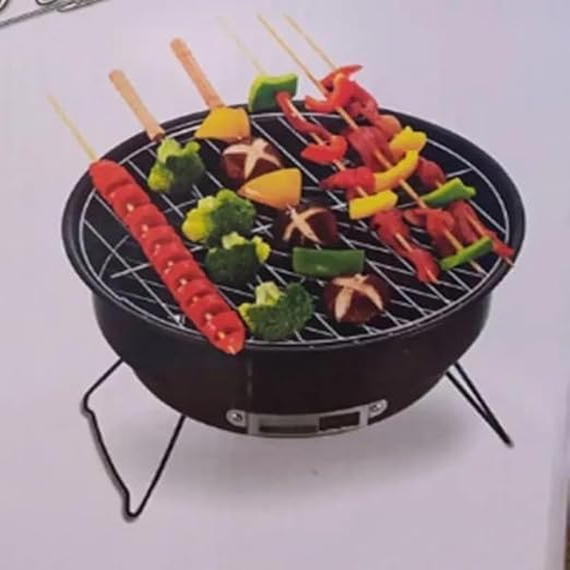 Round Mini BBQ Barbeque Grill Stand Stove - Image 3