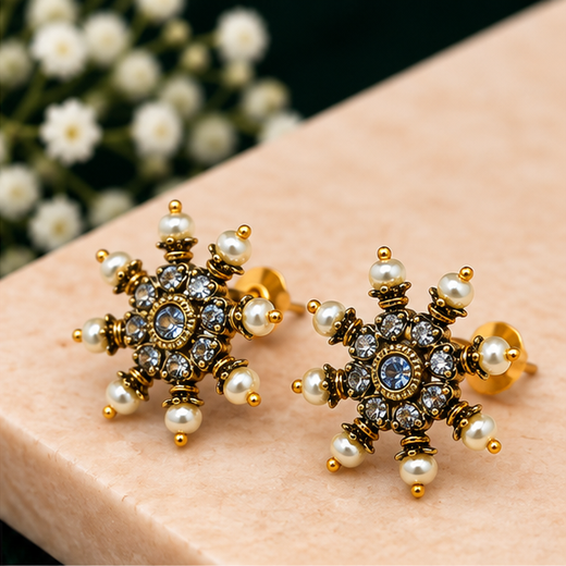 White Pearls Studs - Image 2