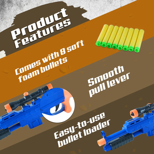 FLYI Short Air Bullet Gun with Scope & Foam Darts(3+ Years) - Image 2