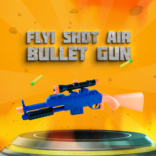 FLYI Short Air Bullet Gun with Scope & Foam Darts(3+ Years)