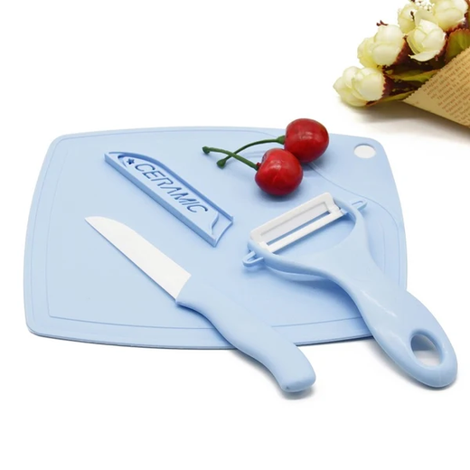 3-in-1 Chopping Board, Knife & Peeler Set