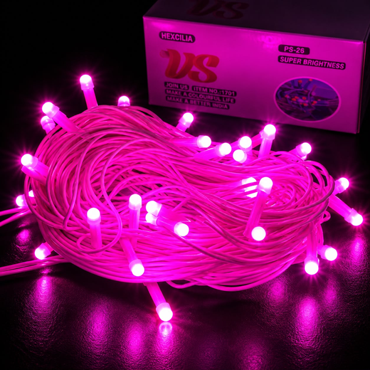 10M Pixel Pink String Light (26 Bulb) (5 MM) (Print: 15M) ✨