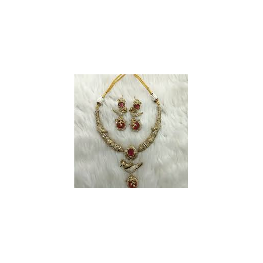 Peacock design with AD Red Zircon & Moissanite Stones - Image 3