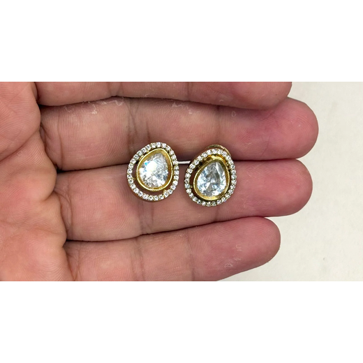 Premium Three layered AD Stones With White stone Necklace - Image 3