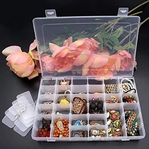 36 Grids Clear Plastic Organizer Jewelry Storage Box
