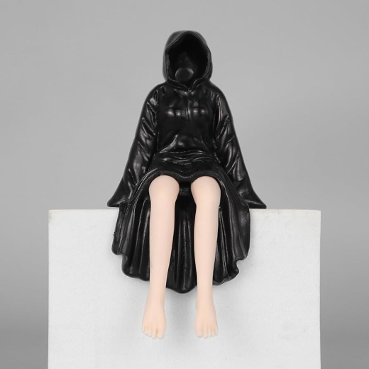 Mysterious Black Robe Queen Sitting staight legs